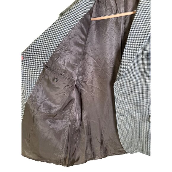Lauren Ralph Lauren Men Houndstooth Plaid Blazer Lined Silk Blend Sport Coat 46R - Picture 10 of 15